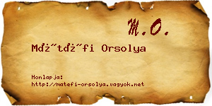Mátéfi Orsolya névjegykártya