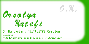 orsolya matefi business card